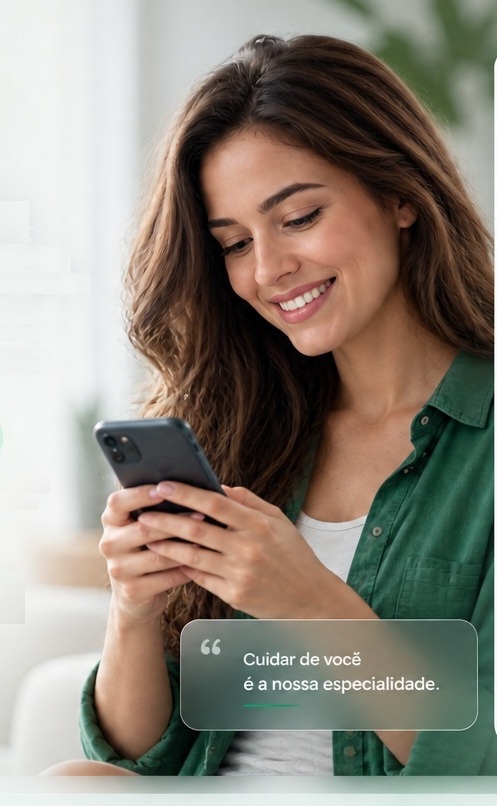 Paciente acessando seus resultados pelo celular